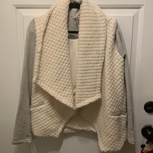 Dolan grey and white quilted sweater